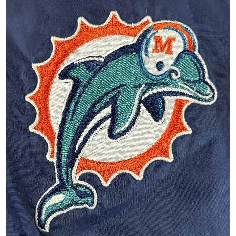 Vintage NFL Miami Dolphins V-Neck Windbreaker Pullover Jacket Size Medium